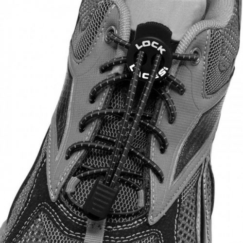 lock laces black triathlon laces